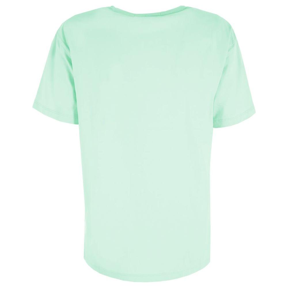 Yes Zee Chic Green Crew-neck Cotton Tee with Chest Logo green-cotton-tops-t-shirt-2