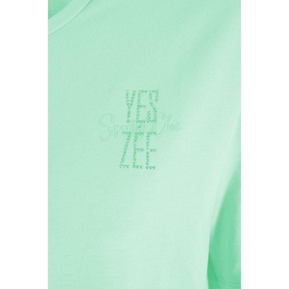 Yes ZeeChic Green Crew-neck Cotton Tee with Chest LogoMcRichard Designer Brands£59.00