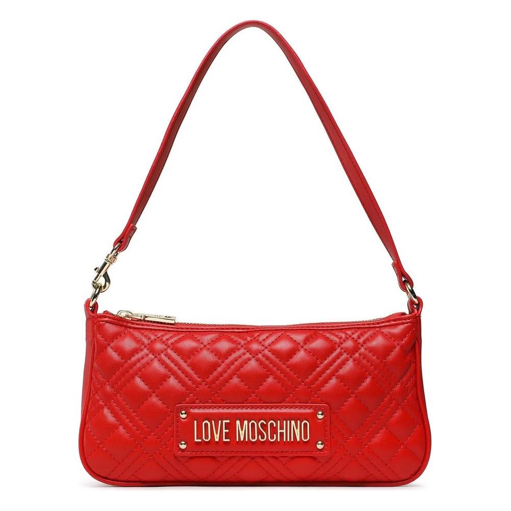 Love Moschino Chic Pink Faux Leather Shoulder Bag red-artificial-leather-crossbody-bag-3