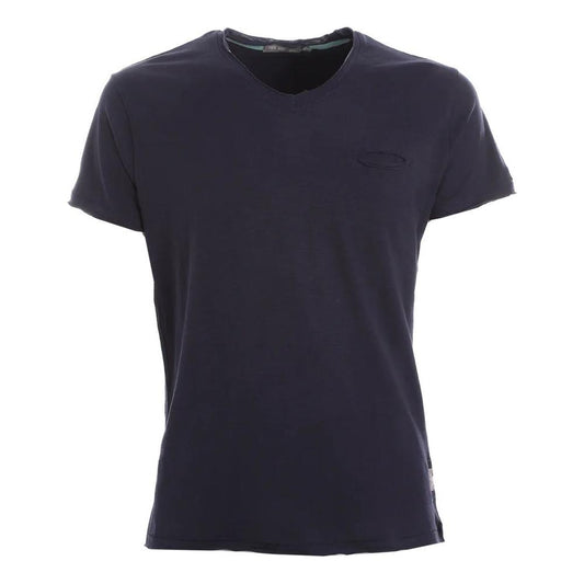 Yes Zee Chic V-Neck Tee with Pocket in Blue chic-v-neck-tee-with-pocket-in-blue