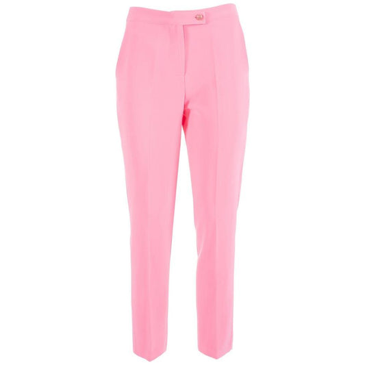Elegant Pink Crepe Trousers for Women