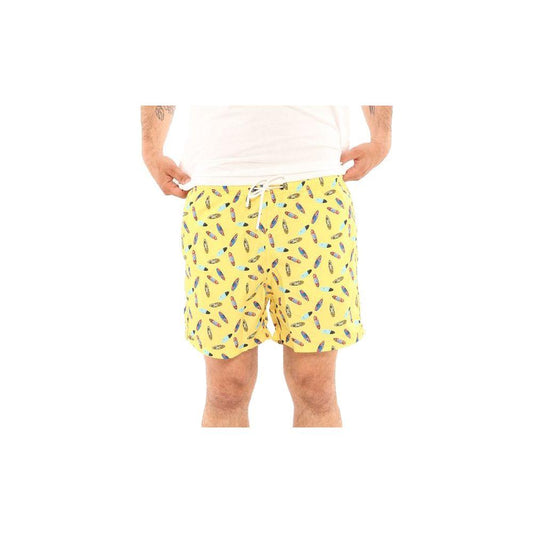 Yes Zee Sunshine Yellow Patterned Men's Swim Boxers sunshine-yellow-patterned-mens-swim-boxers