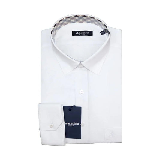 Aquascutum Elegant White Cotton Blend Shirt elegant-white-cotton-blend-shirt