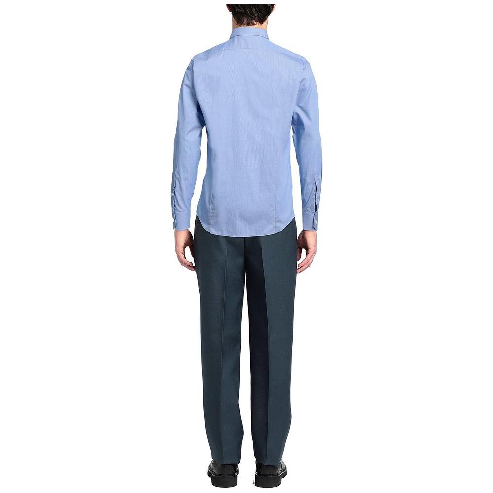 Aquascutum Elegant Light Blue Cotton Shirt elegant-light-blue-cotton-shirt