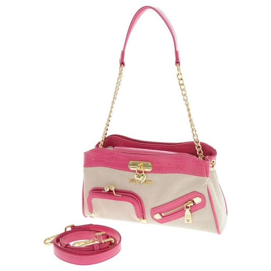 Love Moschino Fuchsia Canvas and Faux Leather Shoulder Bag fuchsia-canvas-and-faux-leather-shoulder-bag
