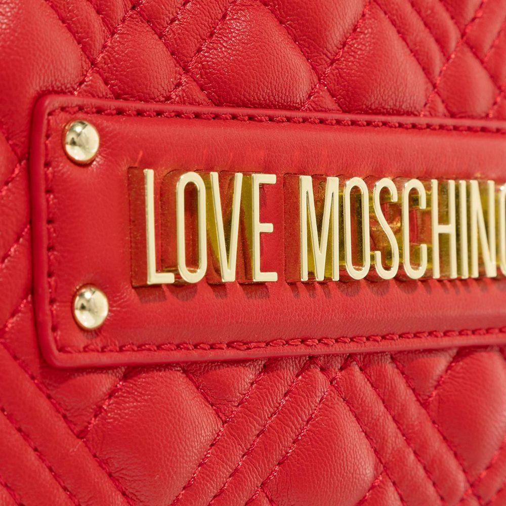 Love Moschino Chic Pink Hobo Shoulder Bag with Gold Accents red-artificial-leather-crossbody-bag-4