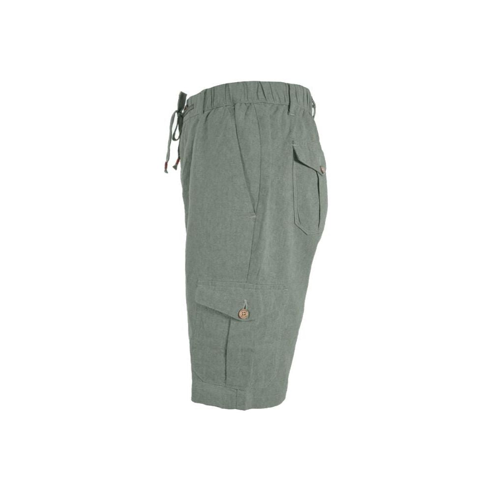 Yes Zee | Chic Green Cargo Bermuda Shorts| McRichard Designer Brands   