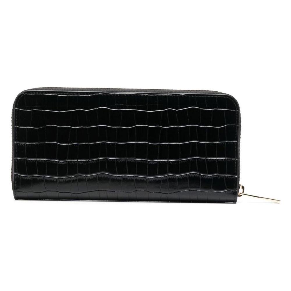 Baldinini Trend Elegant Croco Print Leather Wallet black-leather-wallet-2