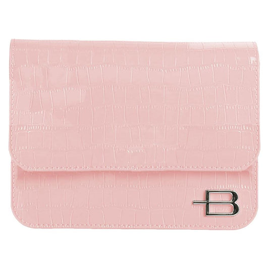 Baldinini Trend Chic Python Print Calfskin Clutch pink-leather-di-calfskin-clutch-bag