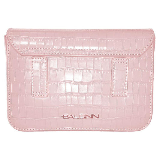 Baldinini Trend Chic Python Print Calfskin Clutch pink-leather-di-calfskin-clutch-bag