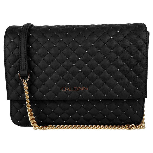 Baldinini Trend Elegant Quilted Calfskin Shoulder Bag black-leather-di-calfskin-crossbody-bag-3
