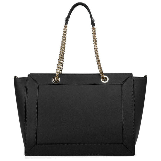 Baldinini Trend Elegant Black Floral Calfskin Shoulder Bag black-leather-di-calfskin-crossbody-bag-9