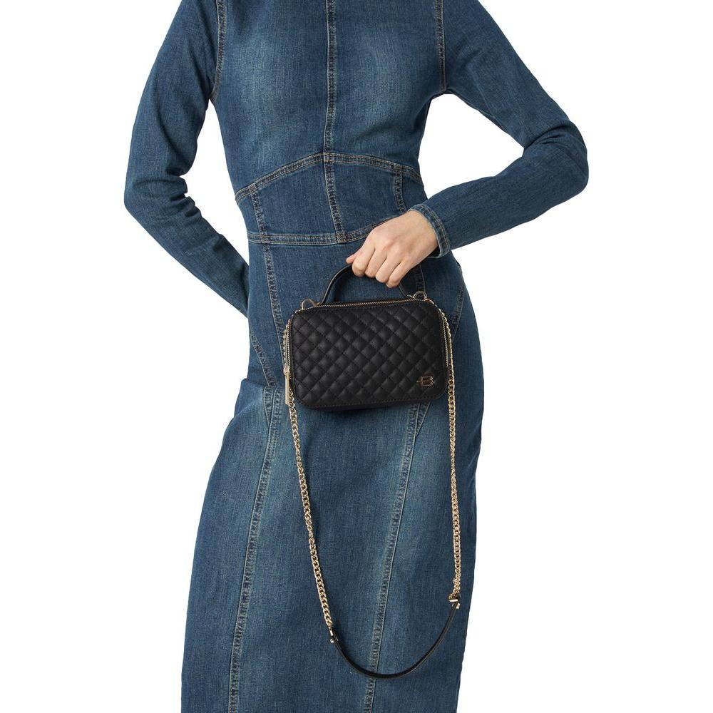 Baldinini Trend Chic Quilted Calfskin Camera Handbag black-leather-di-calfskin-handbag-1