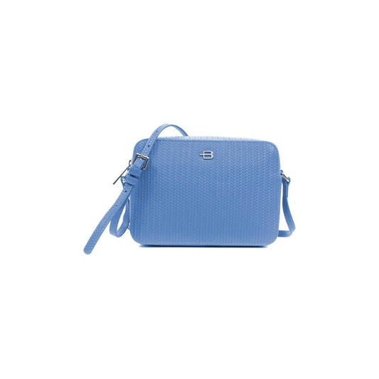 Baldinini Trend Chic Woven Motif Calfskin Camera Bag light-blue-leather-di-calfskin-crossbody-bag-2