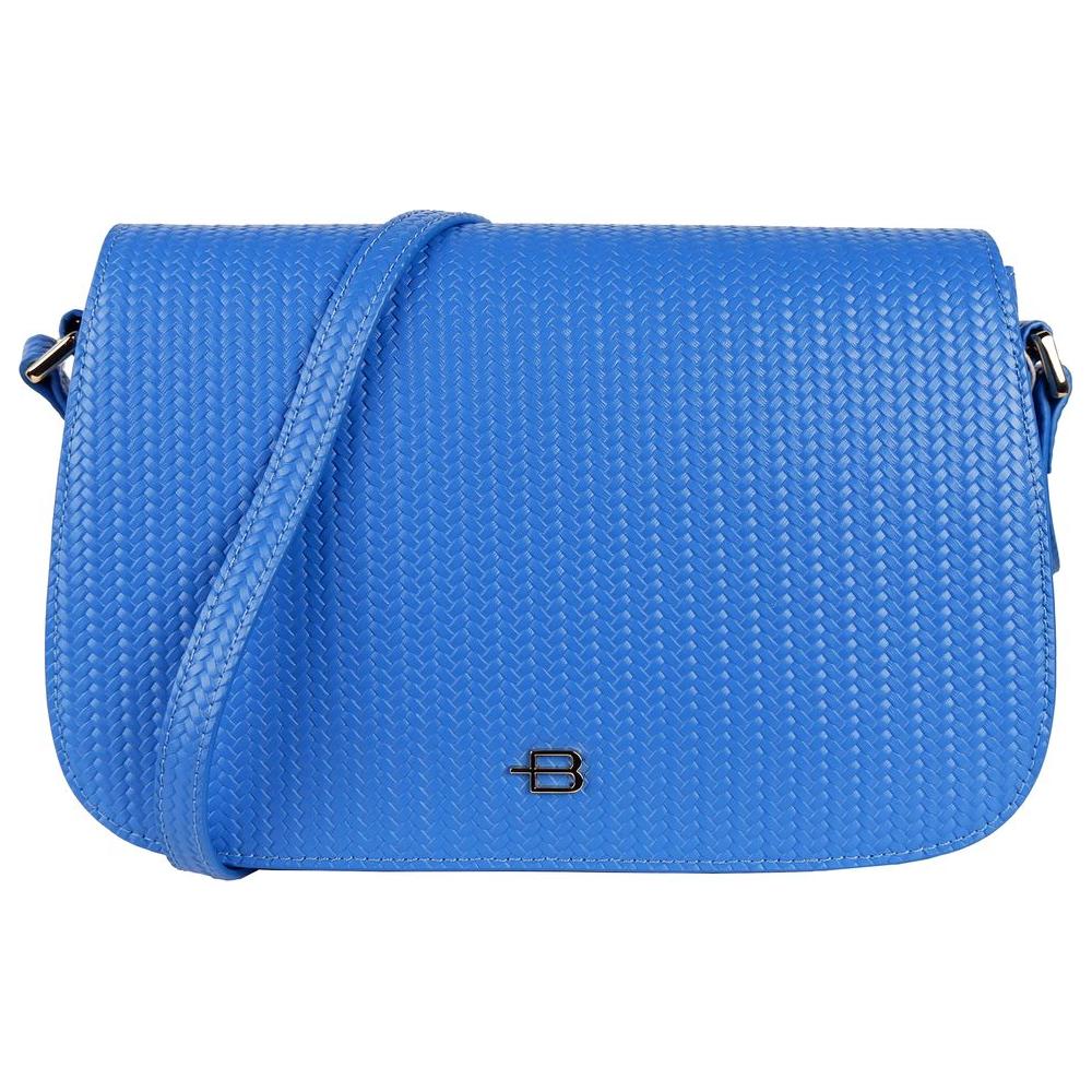 Baldinini Trend Woven Motif Calfskin Shoulder Bag light-blue-leather-di-calfskin-crossbody-bag-3