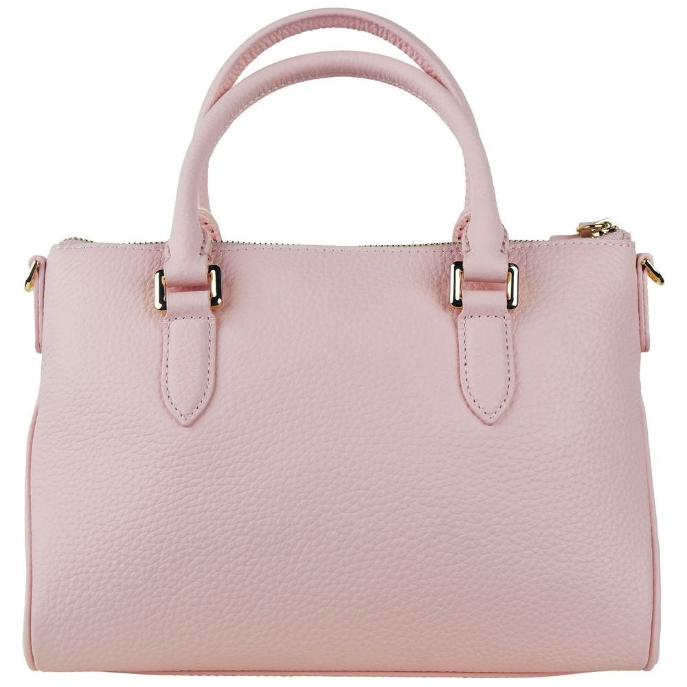 Baldinini Trend Chic Pink Textured Calfskin Handbag pink-leather-di-calfskin-handbag-3