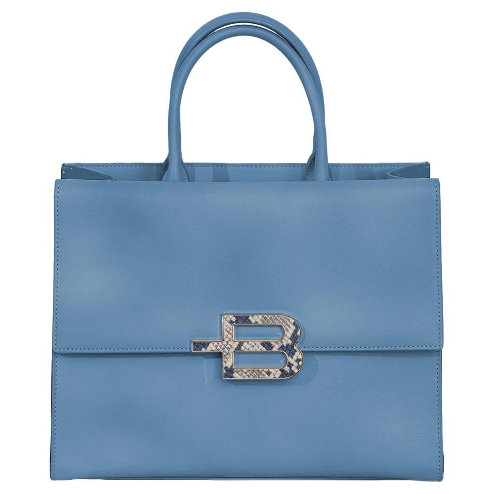 Baldinini Trend Chic Calfskin Handbag with Magnet Detail black-leather-di-calfskin-handbag-3