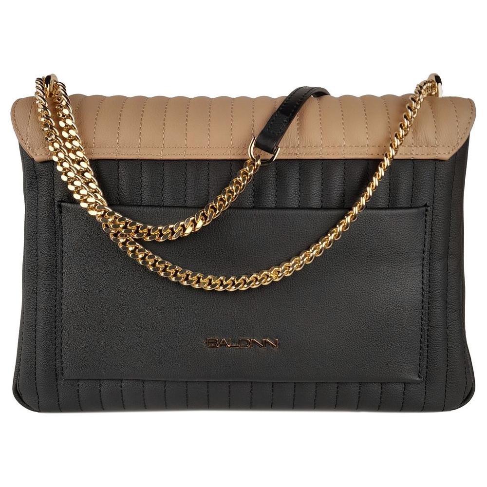 Baldinini Trend Elegant Quilted Calfskin Shoulder Bag black-leather-di-calfskin-crossbody-bag-6