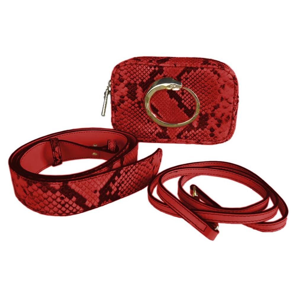 Cavalli Class Chic Python-Print Calfskin Clutch red-leather-di-calfskin-clutch-bag