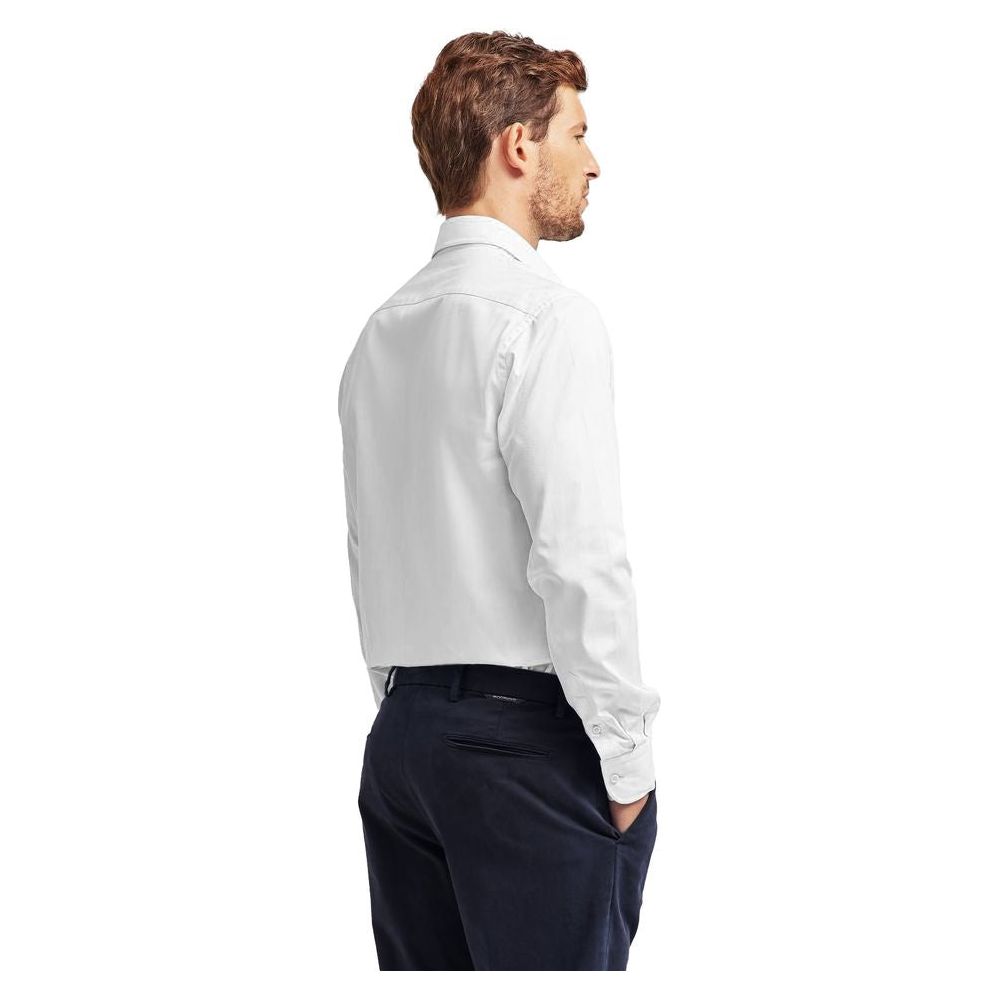 Ballantyne Elegant White Cotton Men's Shirt elegant-white-cotton-mens-shirt