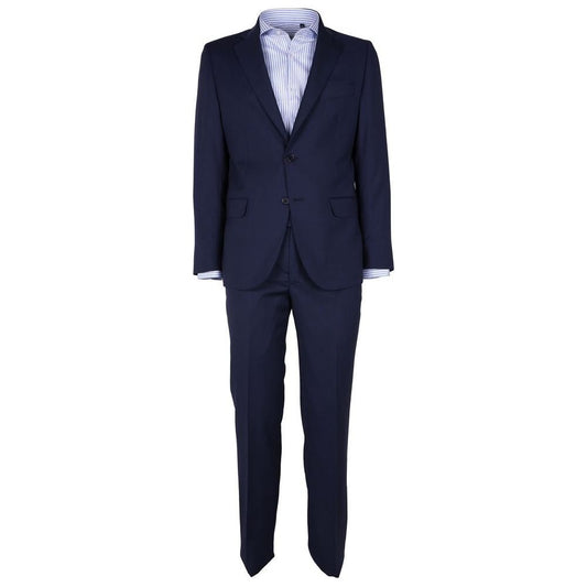 Elegant Men's Wool Suit in Classic Blue