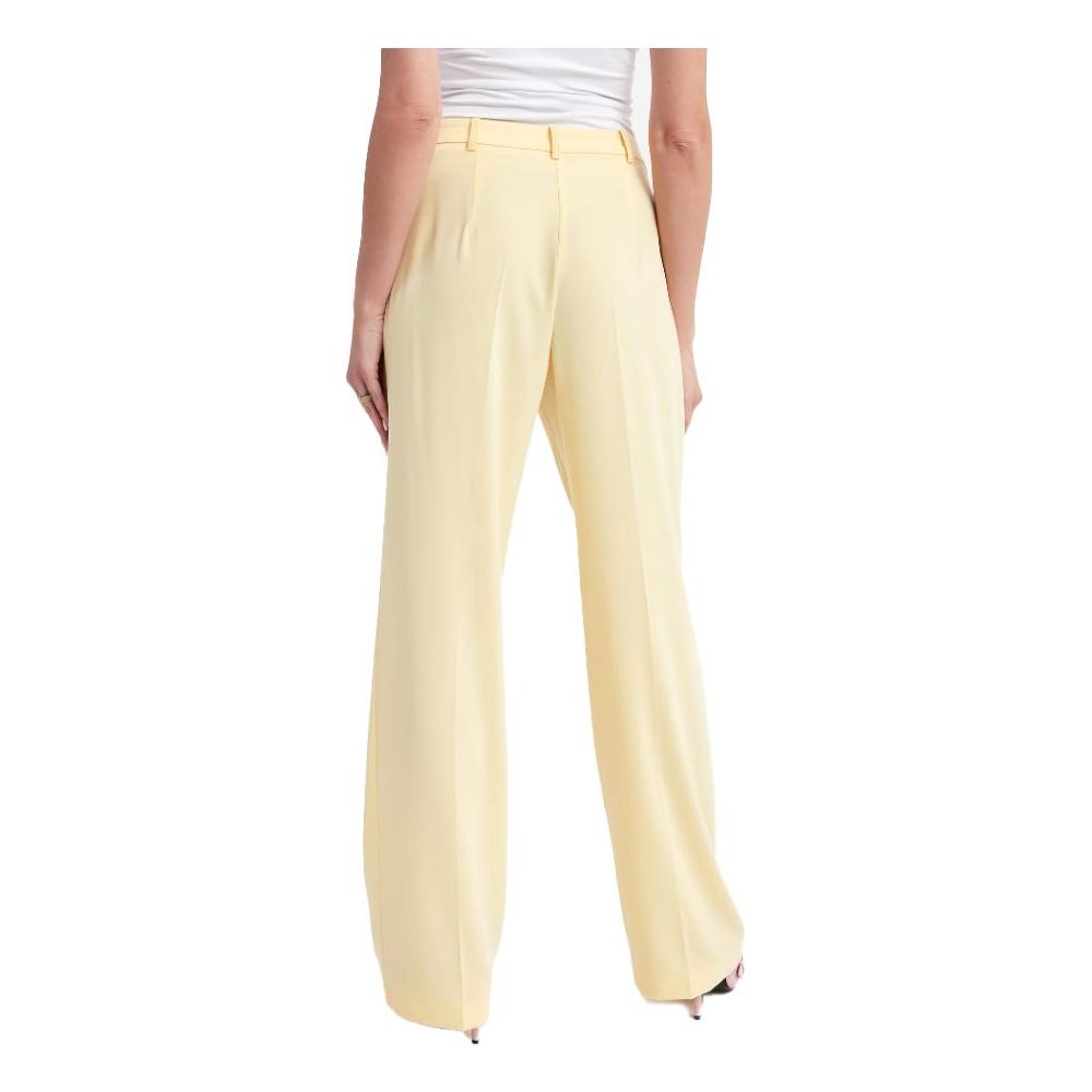 Elegant Smooth Fabric Trousers in Yellow