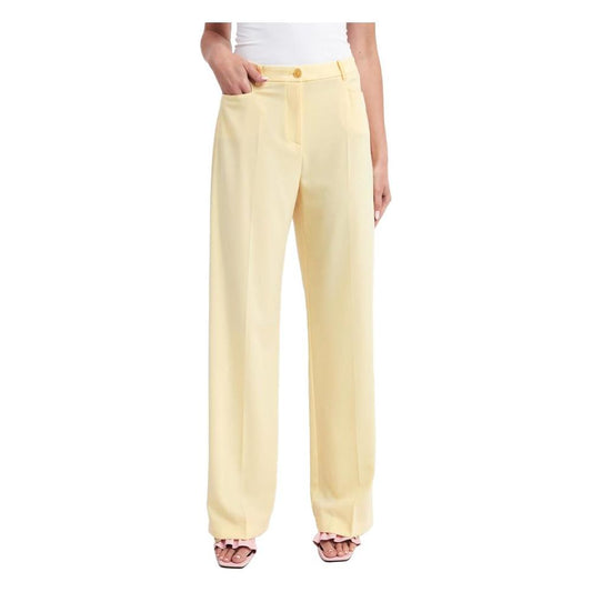 Patrizia Pepe Elegant Smooth Fabric Trousers in Yellow yellow-polyester-jeans-pant-1