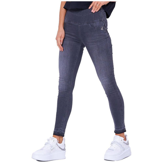 Chic High-Waisted Grey Skinny Jeggings