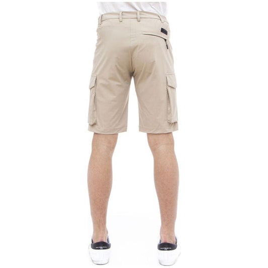 People Of Shibuya Beige Stretch Bermuda Cargo Shorts beige-stretch-bermuda-cargo-shorts