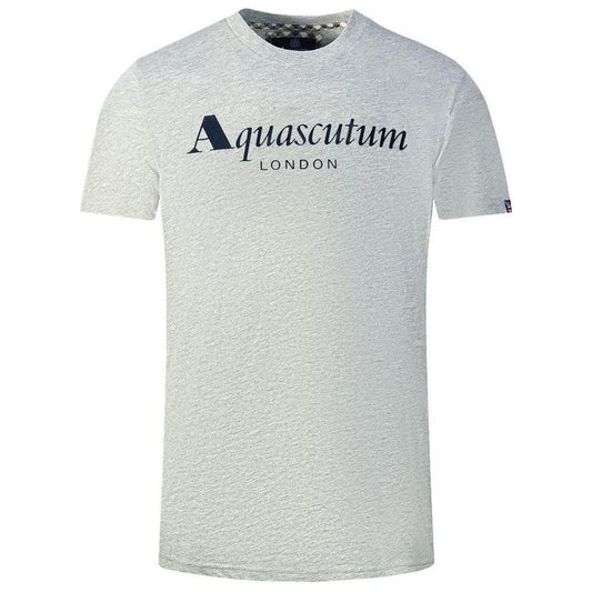 AquascutumElegant Gray Logo Tee with Union Jack Sleeve DetailMcRichard Designer Brands£89.00