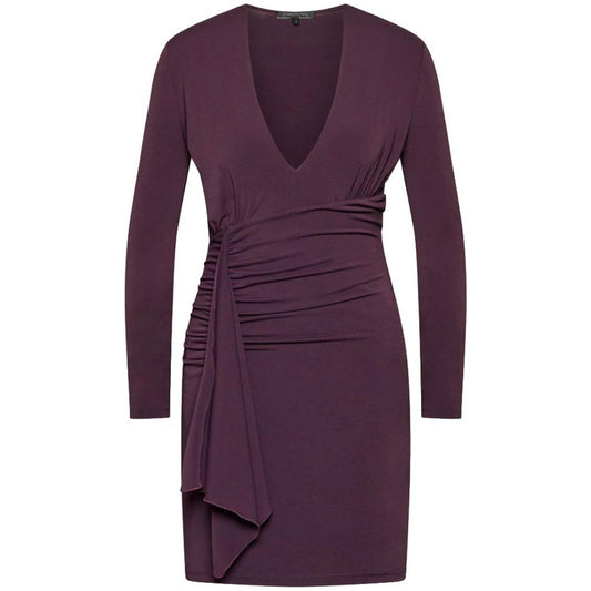 Patrizia Pepe | Elegant Purple V-Neck Cocktail Dress| McRichard Designer Brands   