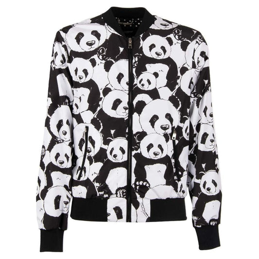 Dolce & Gabbana | Elegant White Panda Print Nylon Jacket| McRichard Designer Brands   