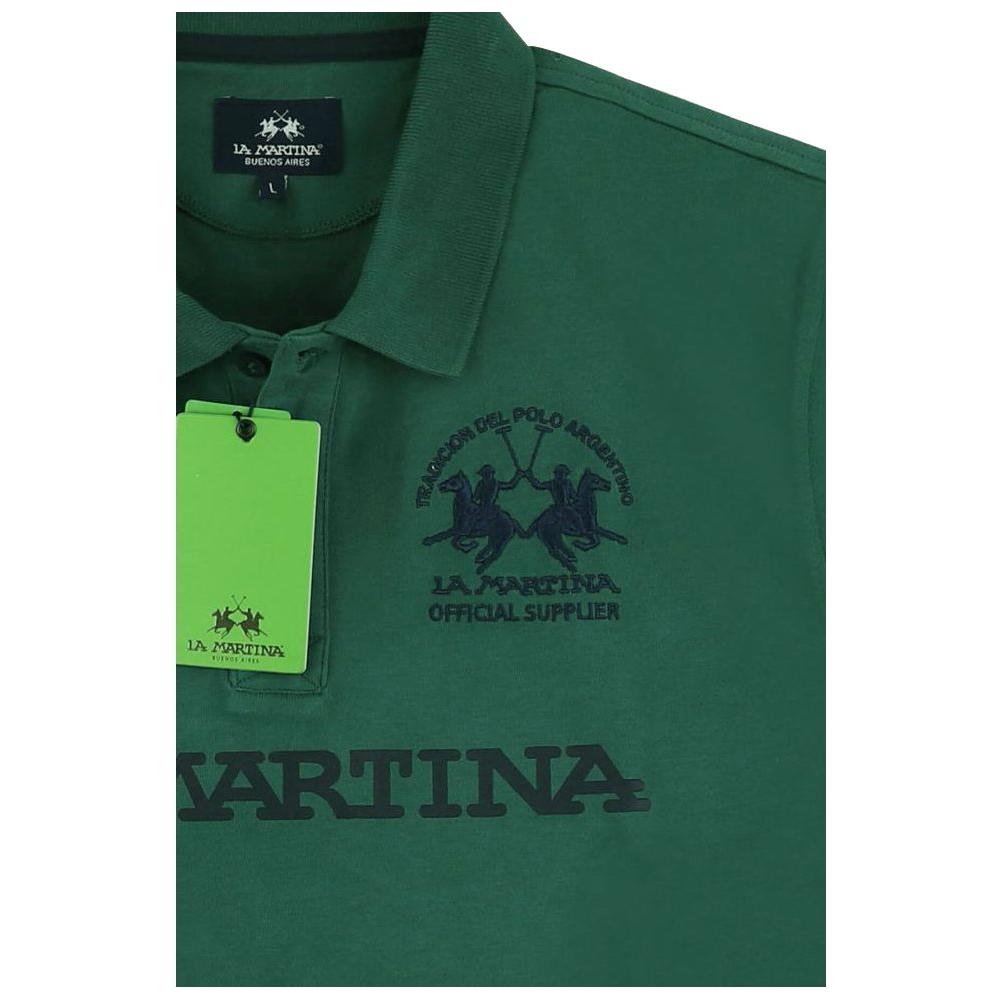 La Martina Elegant Long-Sleeved Jersey Polo green-cotton-polo-shirt-5