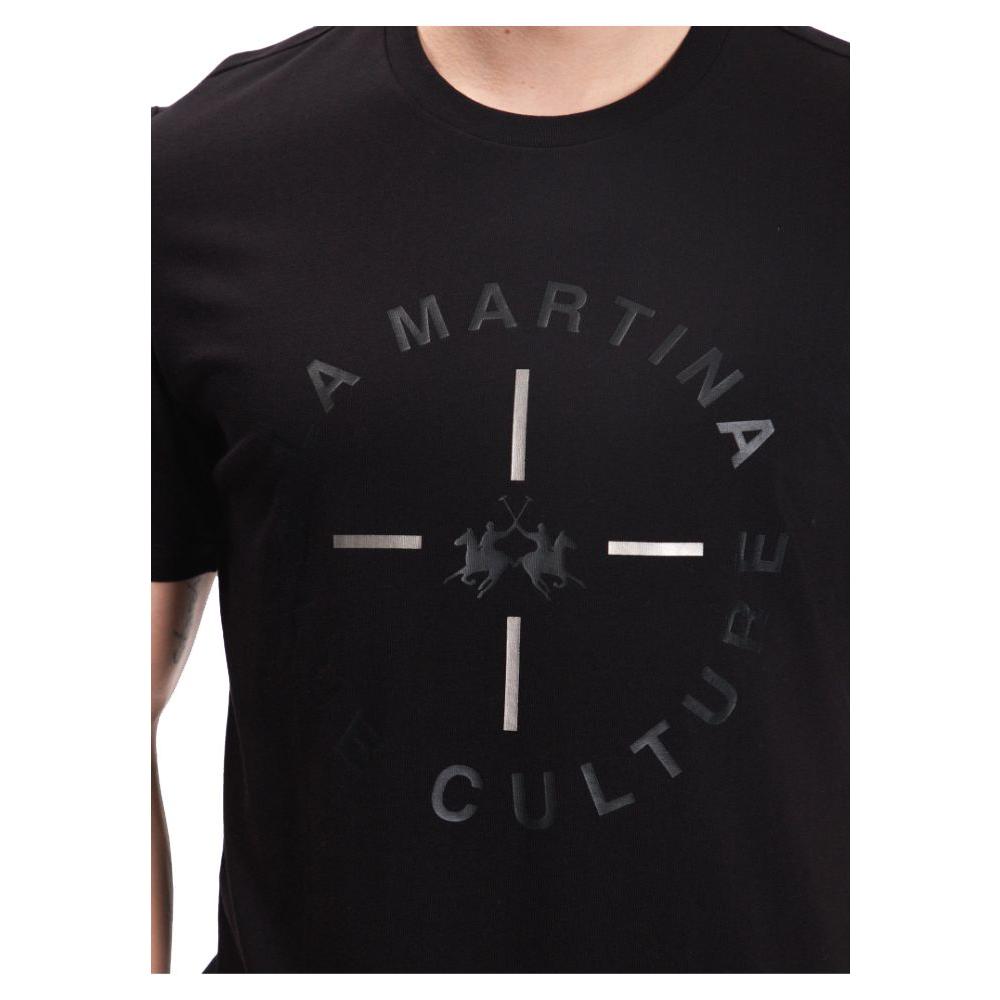 La Martina Elegant Black Jersey Tee with Chic Front Print black-cotton-t-shirt-43 product-12536-113328515-d3087797-a08.jpg