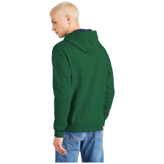 La Martina | Elegant Green Hooded Cotton Sweatshirt| McRichard Designer Brands   