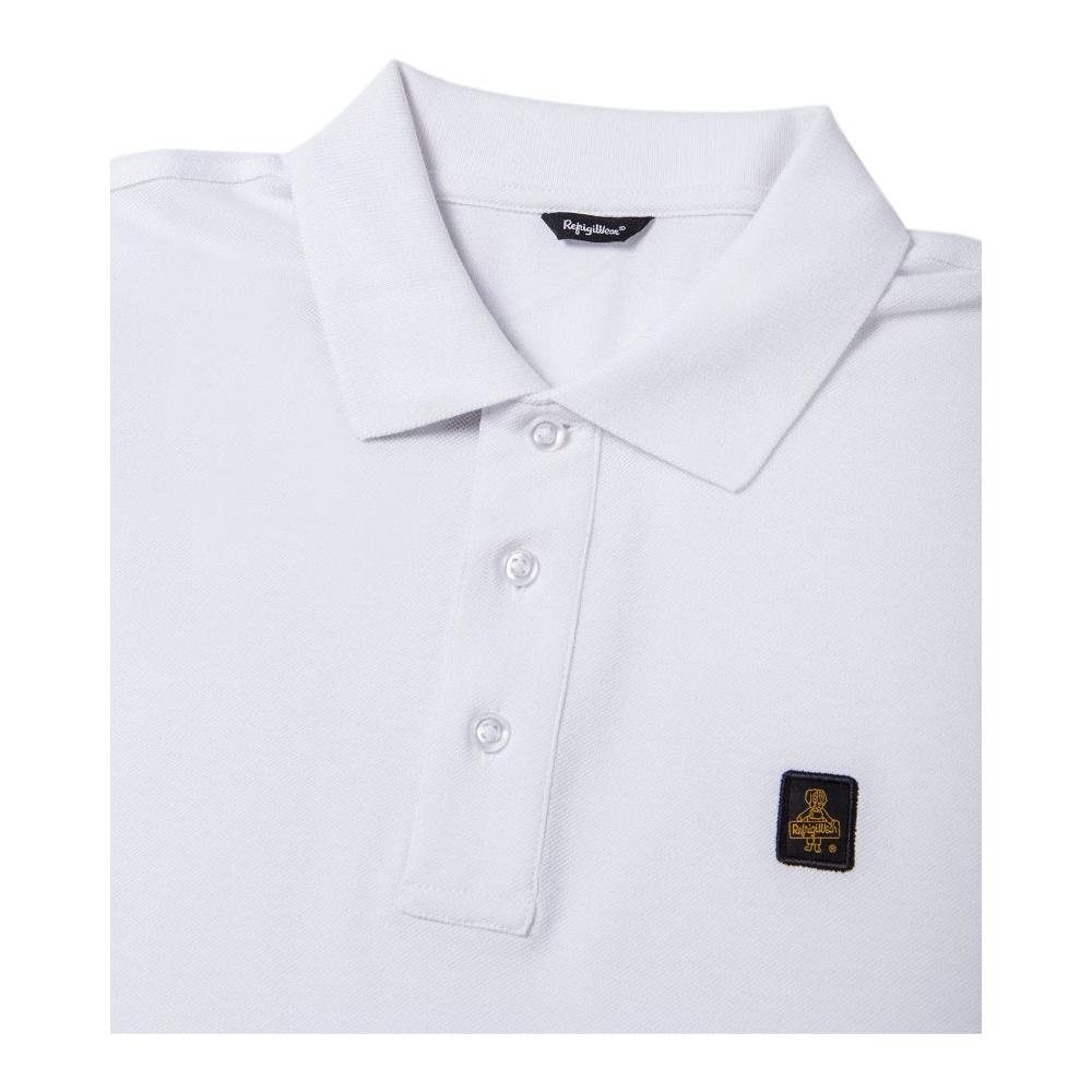 Refrigiwear Elegant White Polo with Embroidered Logo elegant-white-polo-with-embroidered-logo