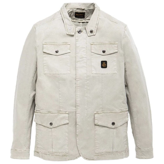 Refrigiwear Sleek Beige Four-Pocket Cotton Jacket sleek-beige-four-pocket-cotton-jacket