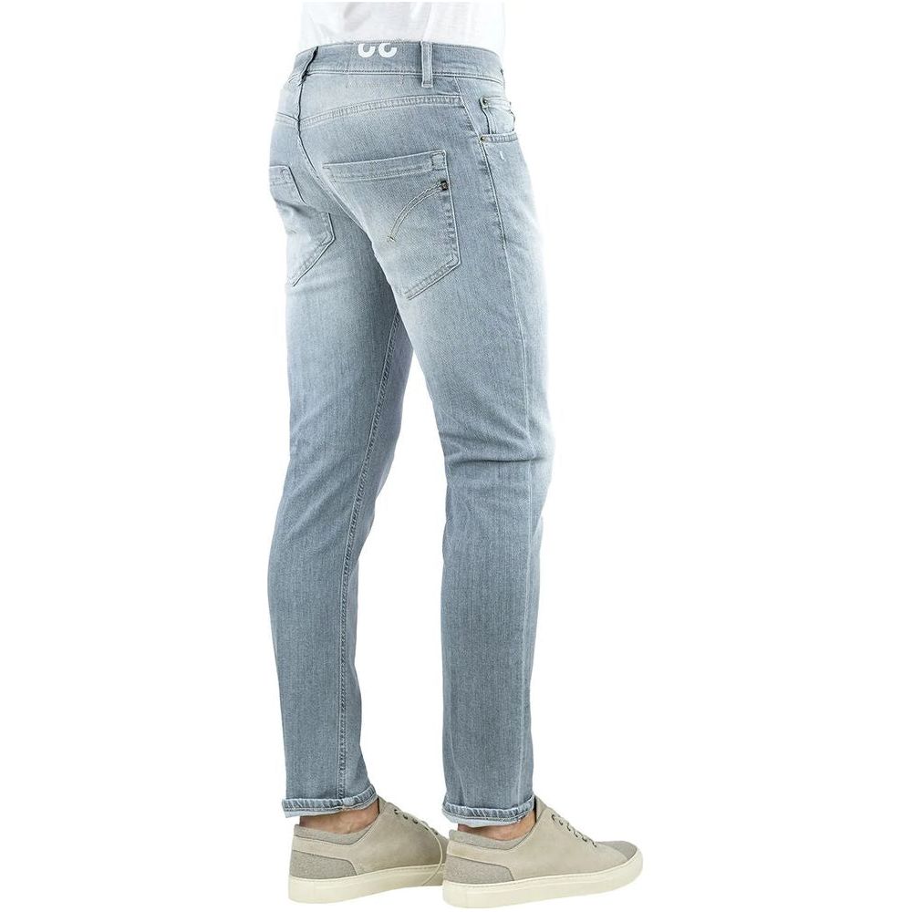 Dondup Sleek Gray Slim Fit Designer Jeans sleek-gray-slim-fit-designer-jeans