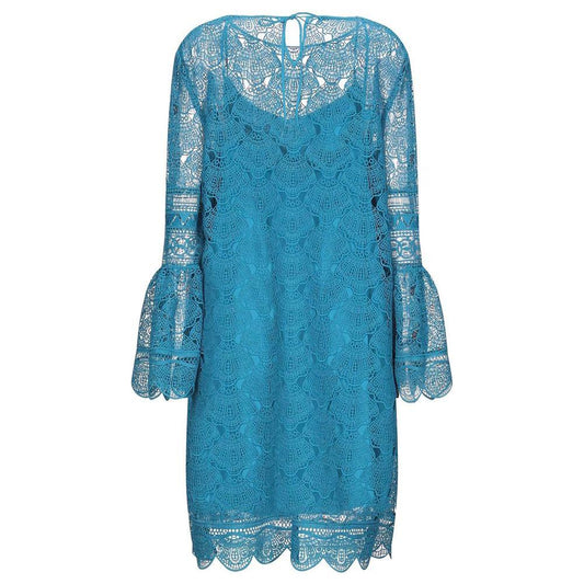 Alberta Ferretti | Sky Blue Embroidered Short Dress| McRichard Designer Brands   