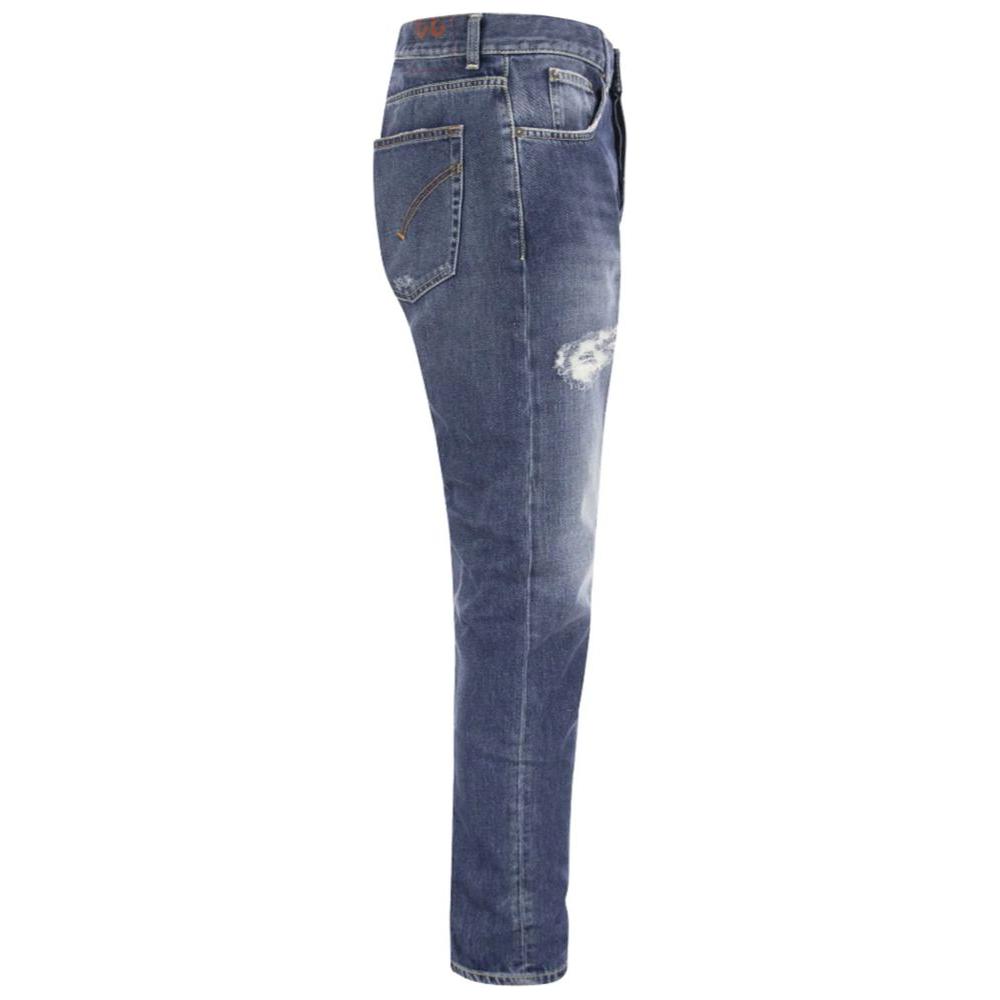 Dondup Distressed Blue Cotton Mius Jeans distressed-blue-cotton-mius-jeans