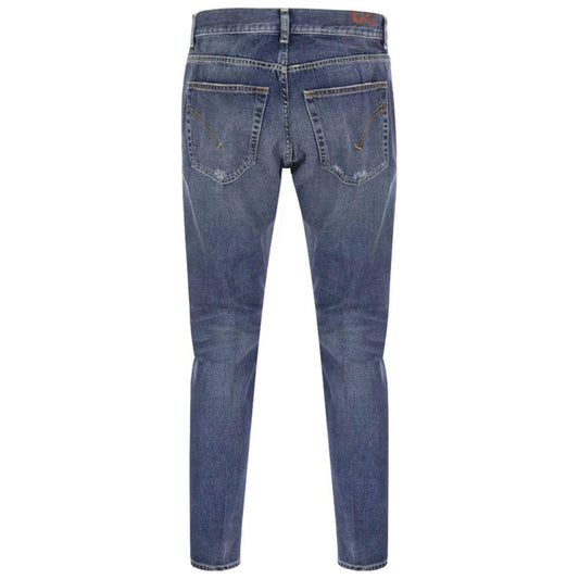 Dondup | Distressed Blue Cotton Mius Jeans| McRichard Designer Brands   