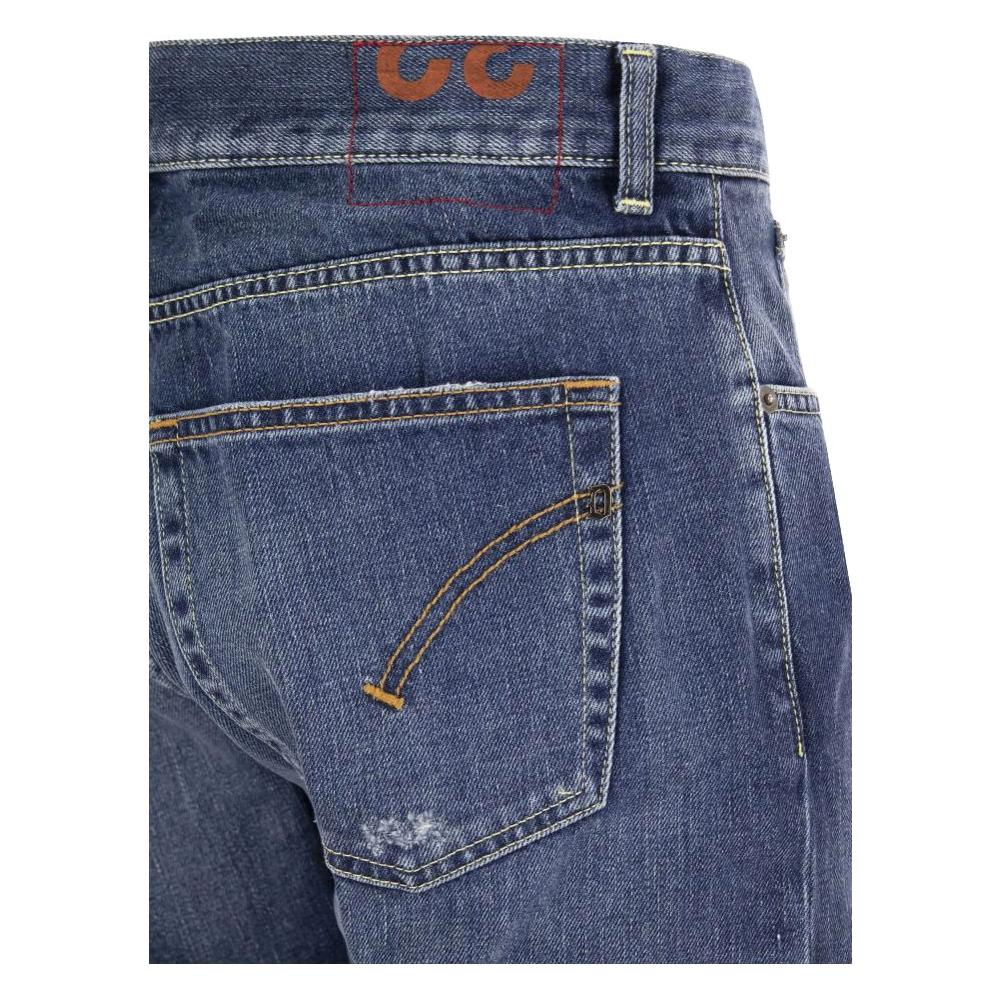 Dondup | Distressed Blue Cotton Mius Jeans| McRichard Designer Brands   