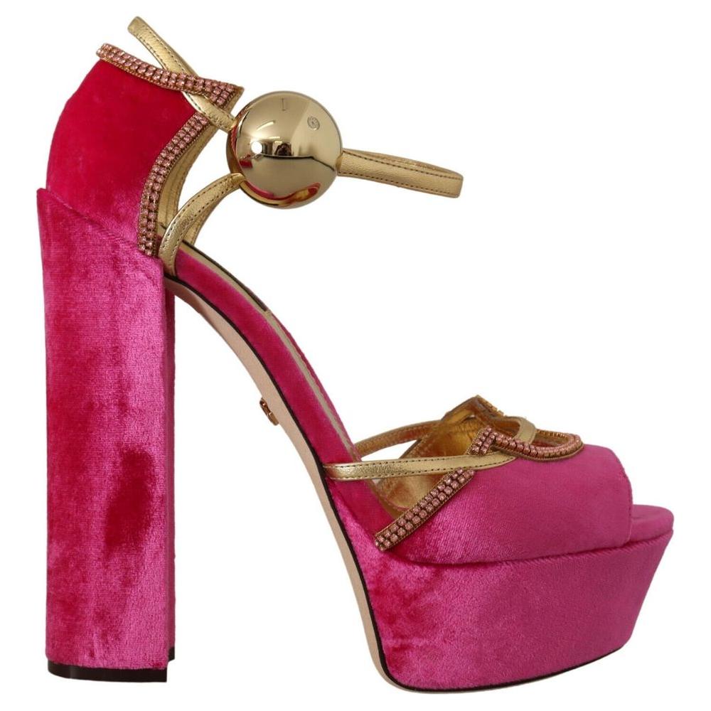 Dolce & Gabbana Velvet Crystal-Embellished Heeled Sandals velvet-crystal-embellished-heeled-sandals