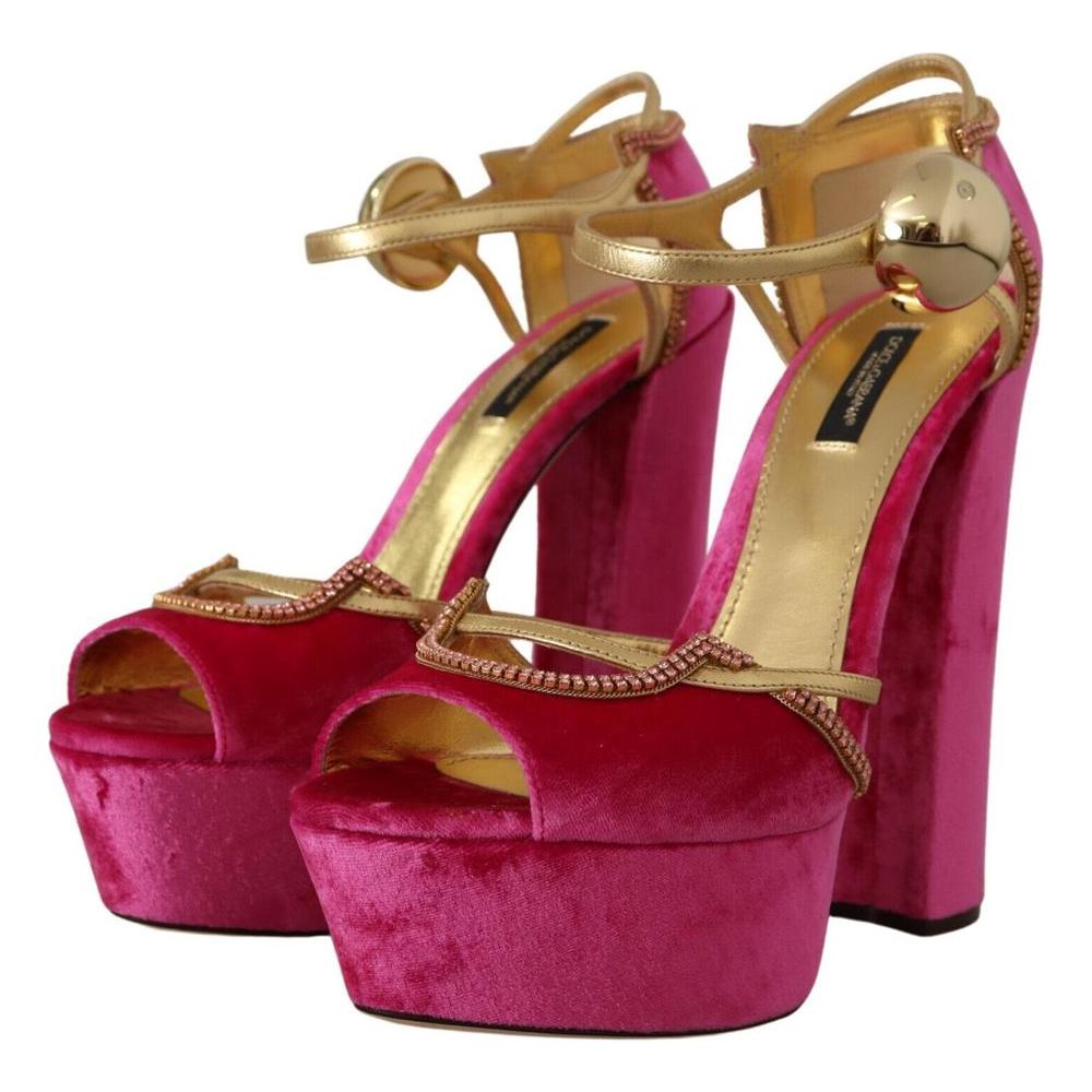 Dolce & Gabbana Velvet Crystal-Embellished Heeled Sandals velvet-crystal-embellished-heeled-sandals