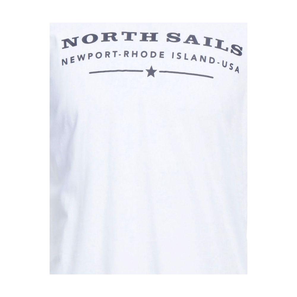 North Sails Elegant White Cotton Tee with Chest Print elegant-white-cotton-tee-with-chest-print