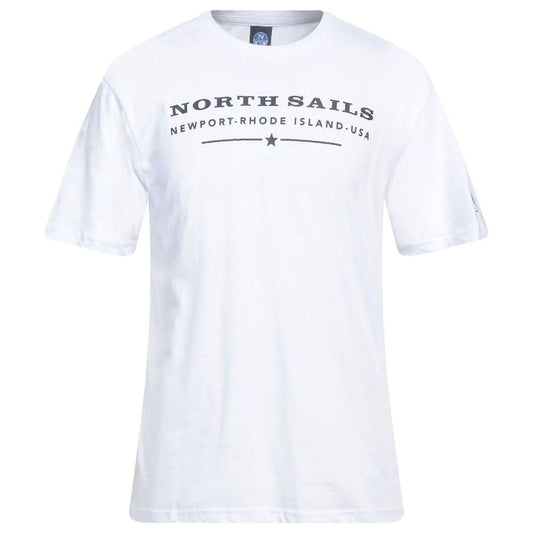North Sails Elegant White Cotton Tee with Chest Print elegant-white-cotton-tee-with-chest-print