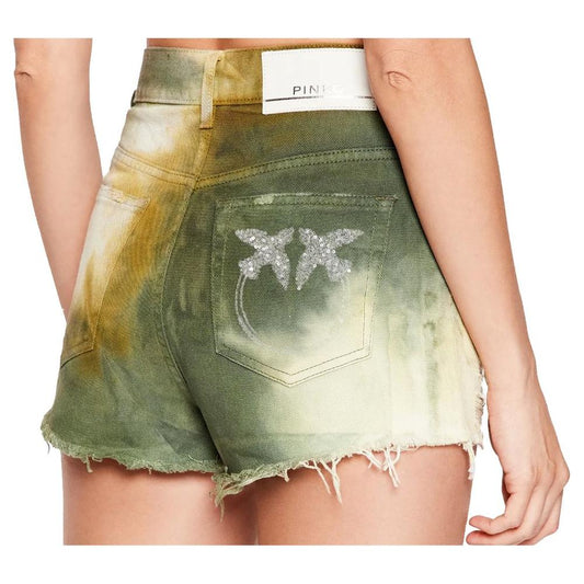 PINKO | Chic Military Green Cotton Shorts for Women| McRichard Designer Brands   