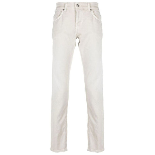 Dondup Cream-Colored Cotton Blend Trousers cream-colored-cotton-blend-trousers