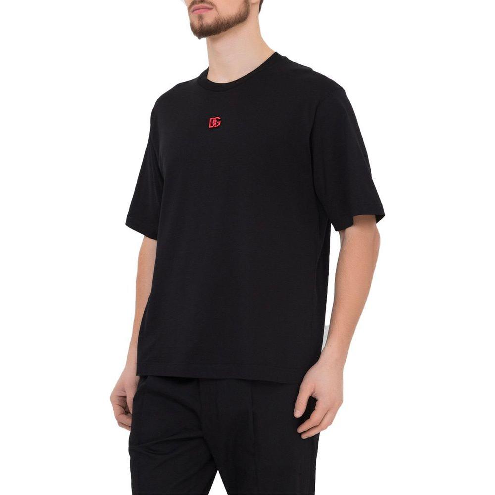 Dolce & Gabbana Black Cotton T-Shirt black-cotton-t-shirt-5