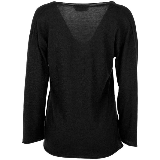 Alpha Studio Black Cotton Sweater black-cotton-sweater-42